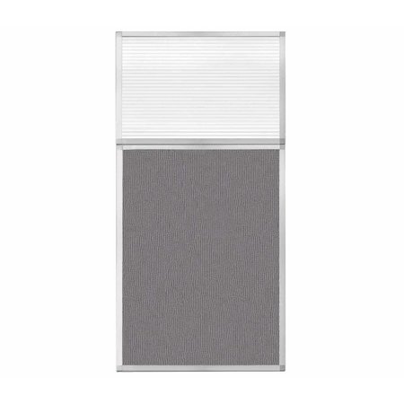 VERSARE Hush Panel Configurable Cubicle Partition 3' x 6' W/ Window Slate Fabric Clear Fluted Window 1852319-1